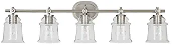 Allen + roth Winsbrell 5-Light 37.99-in Brushed Nickel Bell Vanity Light