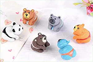 ZAMTAC 12pcs Animal Sumo Bears Ornaments Fairy Garden Miniatures Decorations for Terrarium Moss Bonsai Flowerpot Home Craft