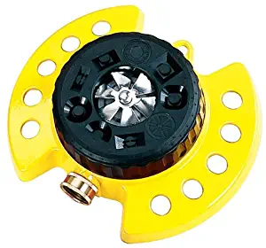 Dramm ColorStorm 9-Pattern Premium Turret Sprinkler With Heavy Duty Metal Base - Yellow #15023