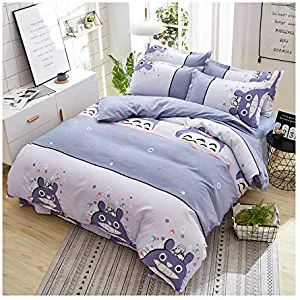 KFZ Magic Cat Print Twin Bedding, Includes 1 60"x80" Duvet Cover (Without Duvet Insert) and 2 Pillow Cases, Cartoon Bed Set for Boys and Girls