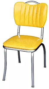 Richardson Seating Retro 1950s Handle Back Diner Side in Cracked Ice Yellow