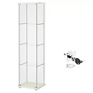 Ikea Detolf Glass Curio Display Cabinet White, Lockable, Lock Is Included