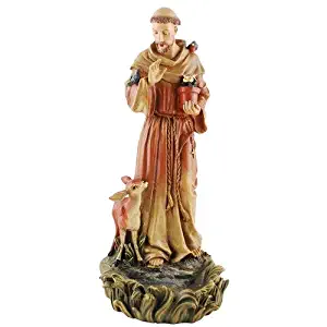 Joseph's Studio Saint Francis of Assisi Bird Feeder Resin Outdoor Garden Statue, 12 Inch