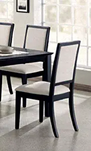 Louise Upholstered Dining Side Chairs Black and Cream (Set of 2)