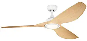 KICHLER 300365MWH Protruding Mount, 3 walnut Blades Ceiling fan with 23 watts light, Matte White