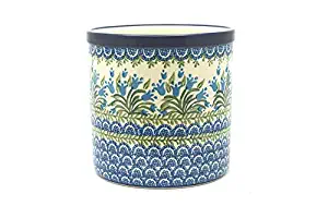 Polish Pottery Utensil Holder - Blue Bells