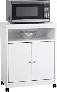 Ameriwood Landry Kitchen Microwave Cart, White