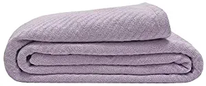 Elite Home 100% GOTS Certified Organic Cotton Super-Soft Bed/Throw Blanket, Orchid, King