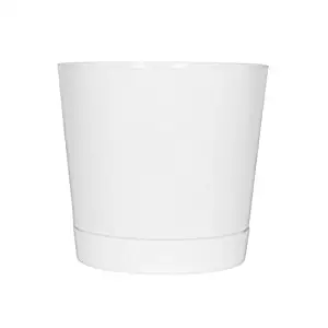 Full Depth Round Cylinder Pot, White, 10-Inch