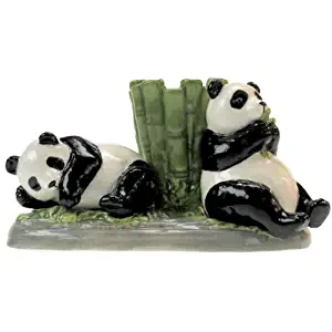 Westland Giftware Mwah Pandas Magnetic Ceramic Salt and Pepper Shaker with Toothpick Holder Set, 2.75-Inch