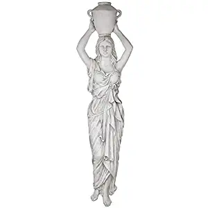Design Toscano Dione The Divine Water Goddess Wall Sculpture, 61 inch, Antique Stone
