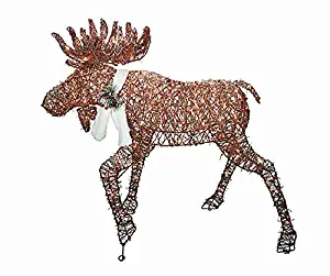 Home Collection Outdoor Christmas Decoration Brown Rustic Northwoods Lighted Moose Sculpture Outdoor Christmas Decoration Yard Lawn Garden Sculpture Seasonal Display