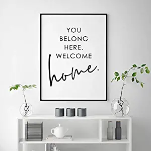 Arvier You Belong Here Welcome Home Printable Living Room Decor Welcome Home Sign Home Decor Housewarming Gift Welcome Home Decor Home Print Framed Wall Art