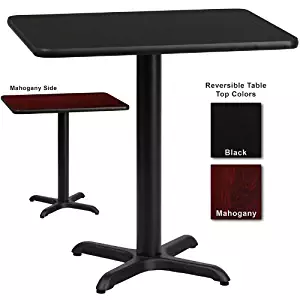 Flash Furniture 30 Inch X 42 Inch Rectangular Dining Table W/ Black Or Mahogany Reversible Laminate Top