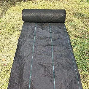 Agfabric 5x16ft Pro 5oz Weed Barrier Landscape Fabric, Punched Non-Woven Weed Control Ground Cover Fabric and Heavy Duty Weed Block, Garden Mat and Plastic Mulch for Raised Bed