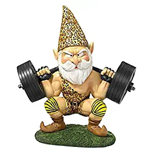 Garden Gnome Statue - Atlas the Athletic Weightlifting Gnome - Outdoor Garden Gnomes - Funny Lawn Gnome Statues