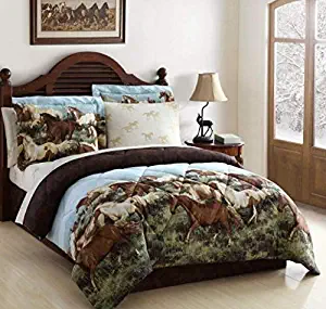 Ellison First Asia 20691804BB-MUL Thunder Run Bed in a Bag Comforter Set44; Brown - King Size44; 8 Piece