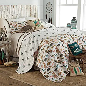 Rod's Southwest Desert Garden Coyote Cactus Armadillo Quilted Bedding Set, Full/Queen