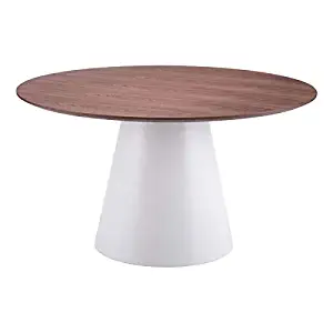 Zuo Query Dining Table, White & Walnut