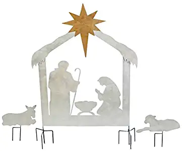 New Creative Christmas Nativity Scene, Laser Cut Metal Yard Décor