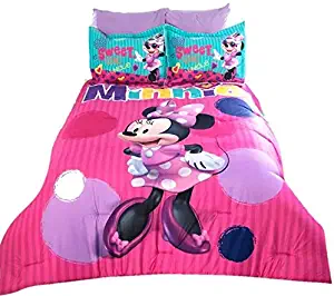 JORGE’S HOME FASHION INC New Pretty Collection Disney Minnie Mouse Kids Girls Comforter Set 3 PCS Full Size