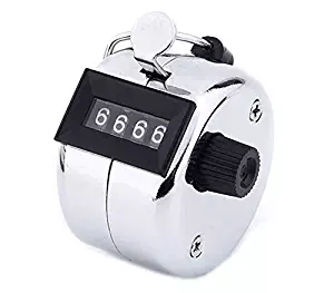 HORSKY Tally Counter Handheld, Digit Number Lap Counter Manual Mechanical Clicker with Finger Ring Sliver