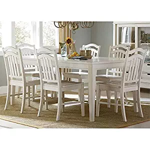 Liberty Furniture Summerhill Dining 7-Piece Rectangular Table Set, Rubbed Linen White Finish