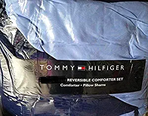 Tommy Hilfiger Solid Reversible Comforter Set King - Blue & Navy