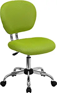 Flash Furniture Mid-Back Apple Green Mesh Swivel Task Chair with Chrome Base