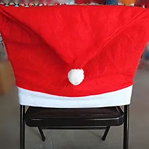 JPJ(TM) ❤Chair Covers ❤1pc Hot Fashion Santa Hat Chair Covers Christmas Decor Dinner Chair Xmas Cap Sets (Red)