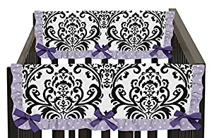 Sweet Jojo Designs 2-Piece Sloane Lavender Purple and Damask Teething Protector Cover Wrap Baby Crib Side Rail Guards