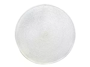 White Round Placemats Plastic Wipe Off Set of 8 Table Mats Reversible 15"