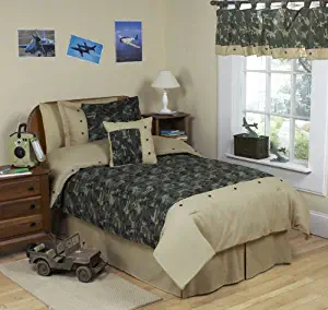 Sweet Jojo Designs 3-Piece Green Camo Children's and Teen Full/Queen Boys Bedding Set