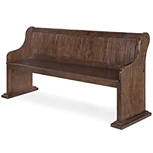 Beaumont Lane Curved Dining Bench in Rustic Pine