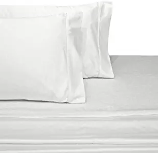 Exquisitely Lavish Sateen Solid Weave Bedding by Pure Linens, 600 Thread Count 100-Percent Plush Cotton, 3 Piece Twin Extra Long (Twin XL) Size Deep Pocket Hemmed Sheet Set, White