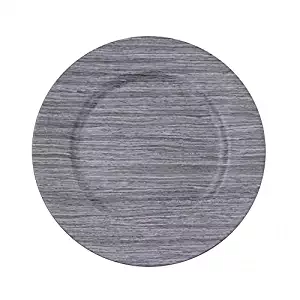 Koyal Wholesale 13" Faux Wood Charger Plate (Set of 4) Color: Driftwood Gray