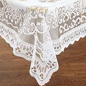 White Lace Reusable Tablecloth Rectangle Size 60" X 104"