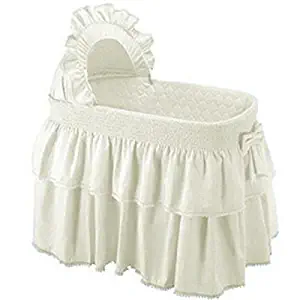 Baby Doll Bedding Neutral Paradise Bassinet Bedding Set for boy and girly, Ecru (BASSINET NOT INCLUDED).