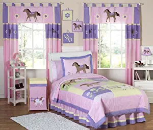 Sweet Jojo Designs 3-Piece Pretty Pony Horse Children's Full/Queen Girls Bedding Set