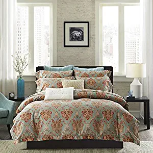 LELVA Bohemian Ethnic Exotic Style Bedding 100% Cotton Boho Duvet Cover Set 4 Piece Boho Bedding (King, A)