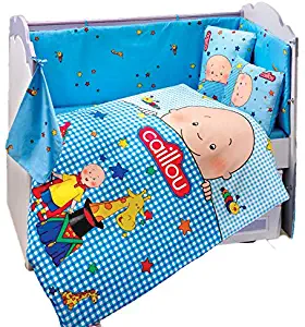 Gold Case Caillou - Licenced Baby Deluxe Duvet Cover Set - 100% Cotton - 4 Pieces (Blue) - Made in Turkey