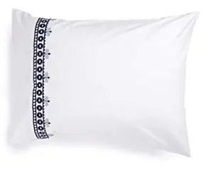 Kate Spade Folk Art Standard Sham White and Navy 100% Cotton