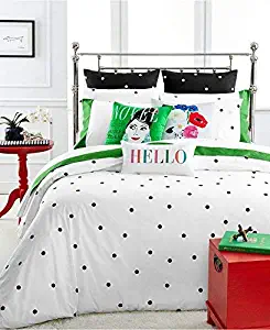 Kate Spade Deco Dot Twin XL Comforter Set, Black White