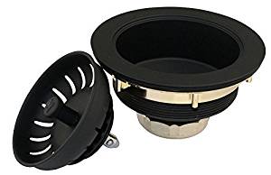 Keeney K1439BLK Deep Thread Cast Brass Sink Power Ball Basket, Complete Kitchen Strainer 3.5", Black Finish