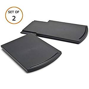 Multiuse Kitchen Caddy Sliding Coffee Maker Tray Mat,Countertop Storage for Blender Toaster Kitchen Appliances-12" Premium BPA Free Base Sliding Shelf with Smooth Rolling Wheels|2 Pack (Black, 2)