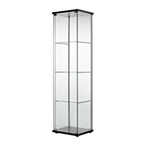 (Ship from USA) IKEA DETOLF Glass - Door Cabinet, Black - Brown .PACKNO-5R27G2-1C82HY2433
