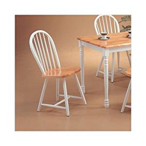 Hesperia Windsor Dining Side Chairs Natural Brown and White (Set of 4)