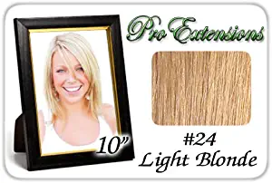 Pro Extensions 10" #24 Light Blonde Clip-in Human Hair Extensions