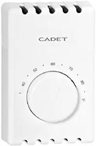 CADET MANUFACTURING CO 08121 White Single Pole Thermostat