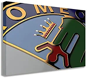 ALFA ROMEO BADGE CANVAS WALL ART (44” X 26” / 110 X 65cm)